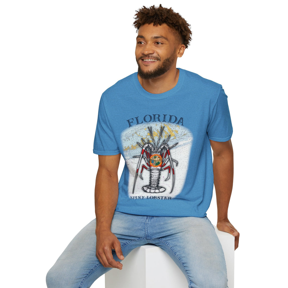 Florida Spiny Lobster Unisex Softstyle T-Shirt, Beachwear, Casual Tee, Seafood Lover Gift, Summer Outing Shirt - Get Tight Gear
