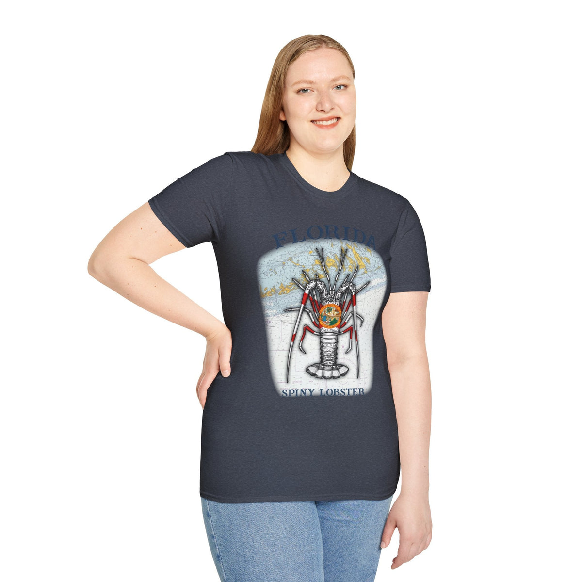 Florida Spiny Lobster Unisex Softstyle T-Shirt, Beachwear, Casual Tee, Seafood Lover Gift, Summer Outing Shirt - Get Tight Gear