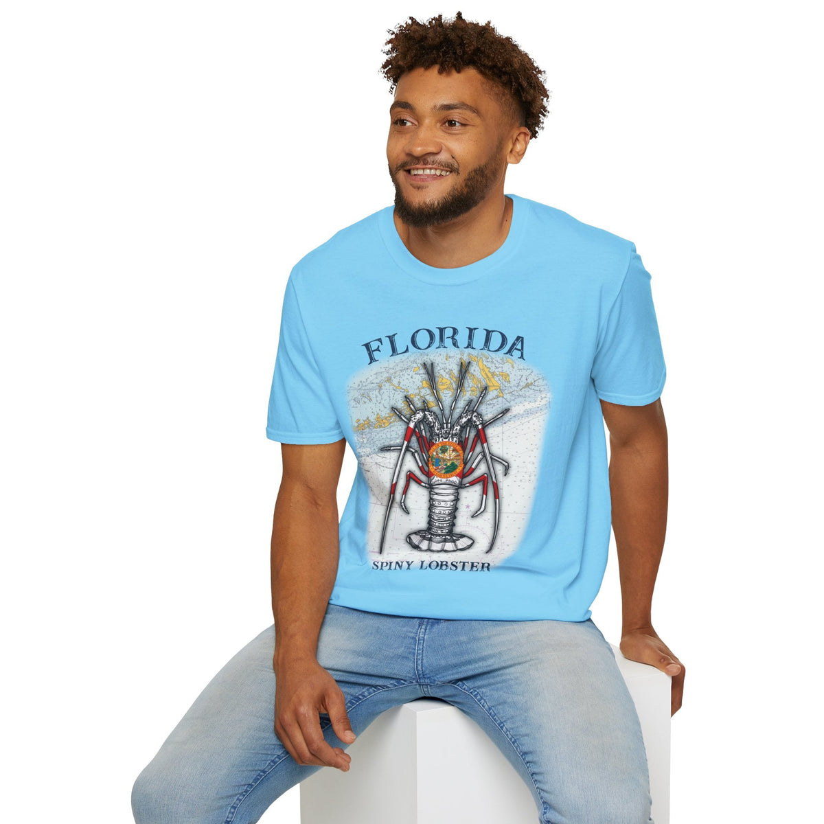 Florida Spiny Lobster Unisex Softstyle T-Shirt, Beachwear, Casual Tee, Seafood Lover Gift, Summer Outing Shirt - Get Tight Gear