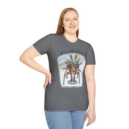 Florida Spiny Lobster Unisex Softstyle T-Shirt, Beachwear, Casual Tee, Seafood Lover Gift, Summer Outing Shirt - Get Tight Gear