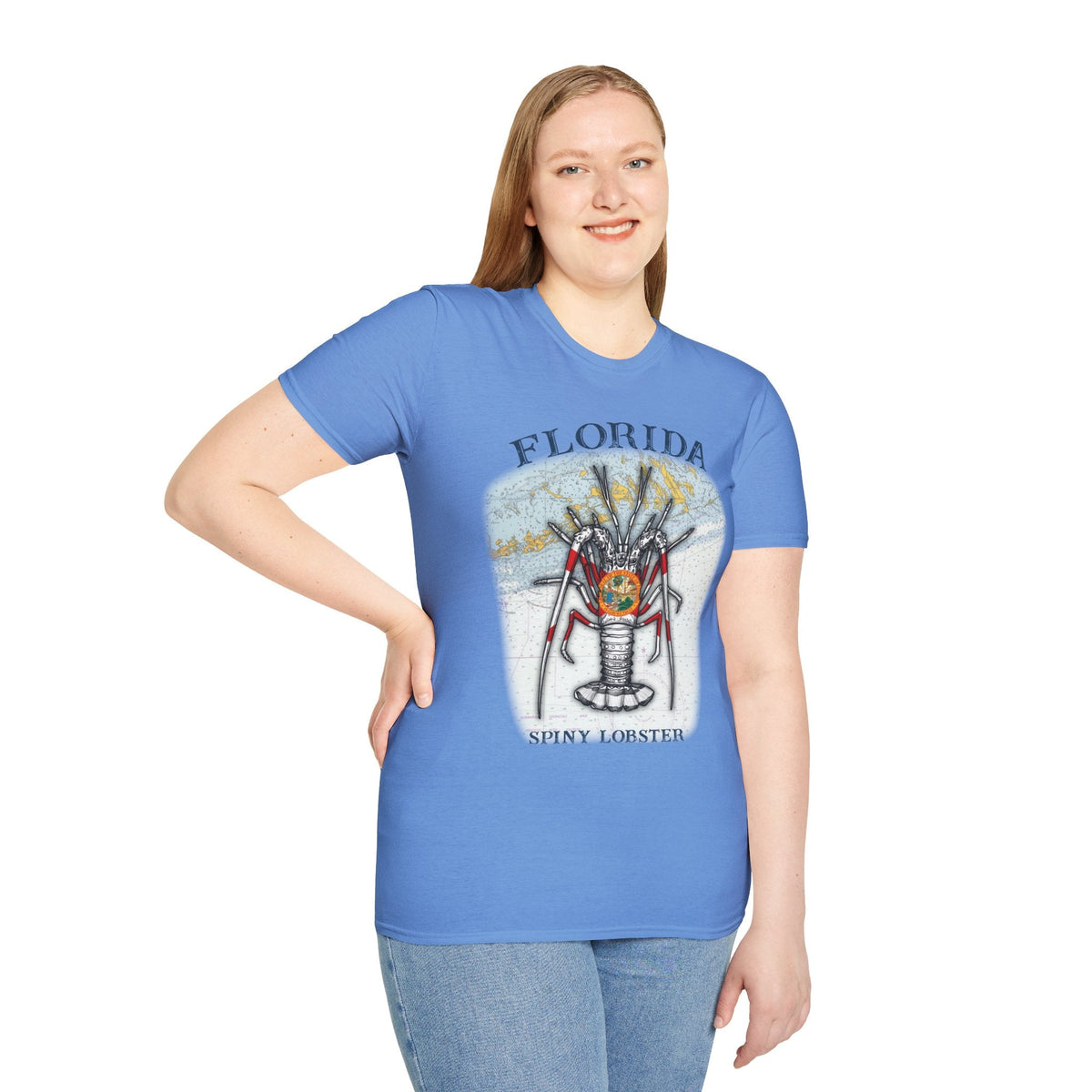 Florida Spiny Lobster Unisex Softstyle T-Shirt, Beachwear, Casual Tee, Seafood Lover Gift, Summer Outing Shirt - Get Tight Gear