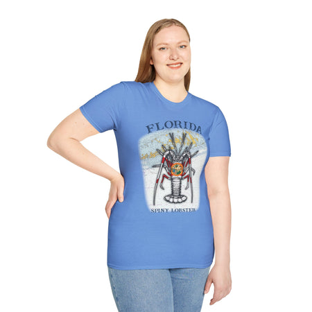 Florida Spiny Lobster Unisex Softstyle T-Shirt, Beachwear, Casual Tee, Seafood Lover Gift, Summer Outing Shirt - Get Tight Gear
