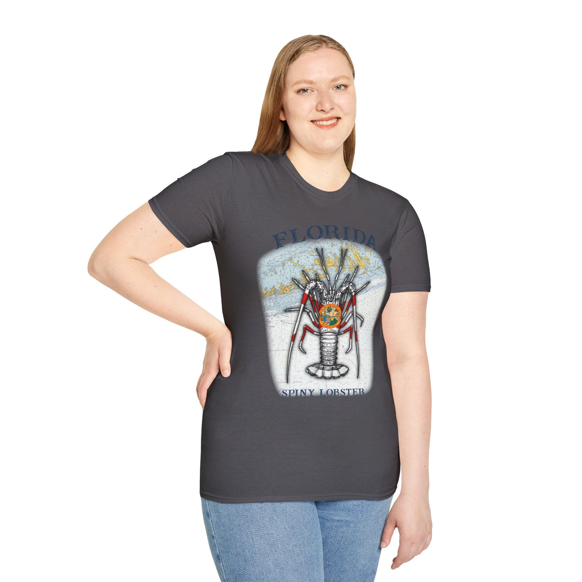 Florida Spiny Lobster Unisex Softstyle T-Shirt, Beachwear, Casual Tee, Seafood Lover Gift, Summer Outing Shirt - Get Tight Gear