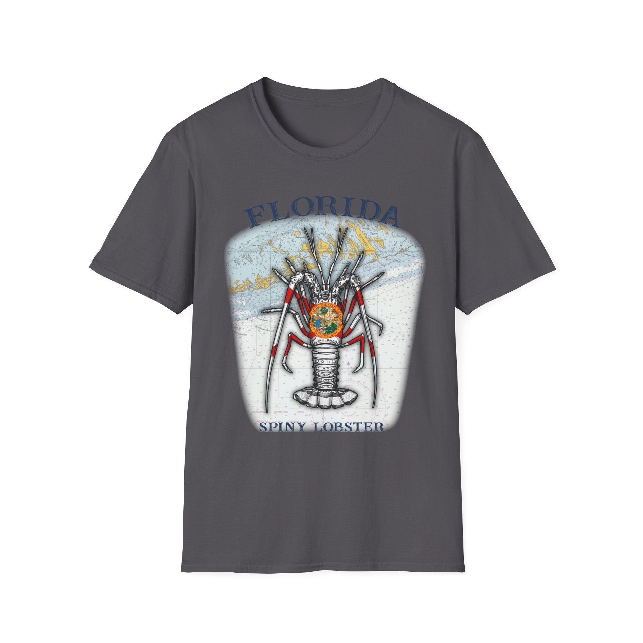 Florida Spiny Lobster Unisex Softstyle T-Shirt, Beachwear, Casual Tee, Seafood Lover Gift, Summer Outing Shirt - Get Tight Gear