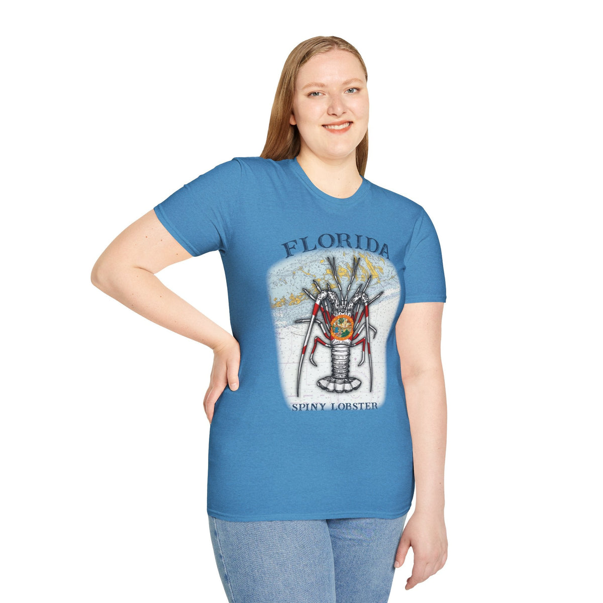 Florida Spiny Lobster Unisex Softstyle T-Shirt, Beachwear, Casual Tee, Seafood Lover Gift, Summer Outing Shirt - Get Tight Gear