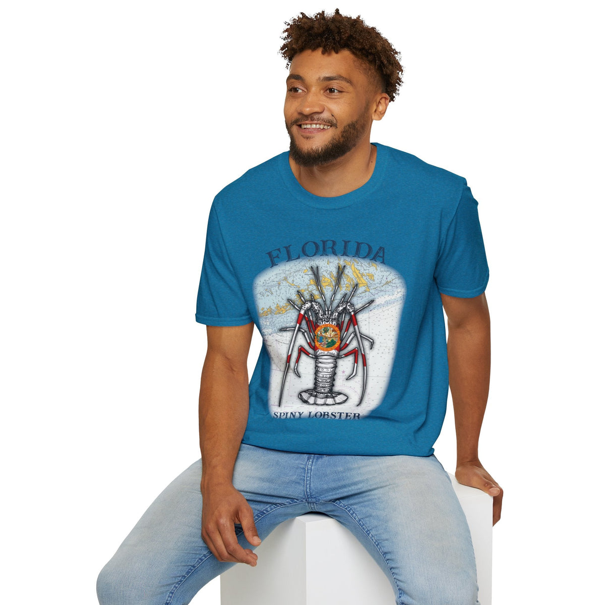 Florida Spiny Lobster Unisex Softstyle T-Shirt, Beachwear, Casual Tee, Seafood Lover Gift, Summer Outing Shirt - Get Tight Gear