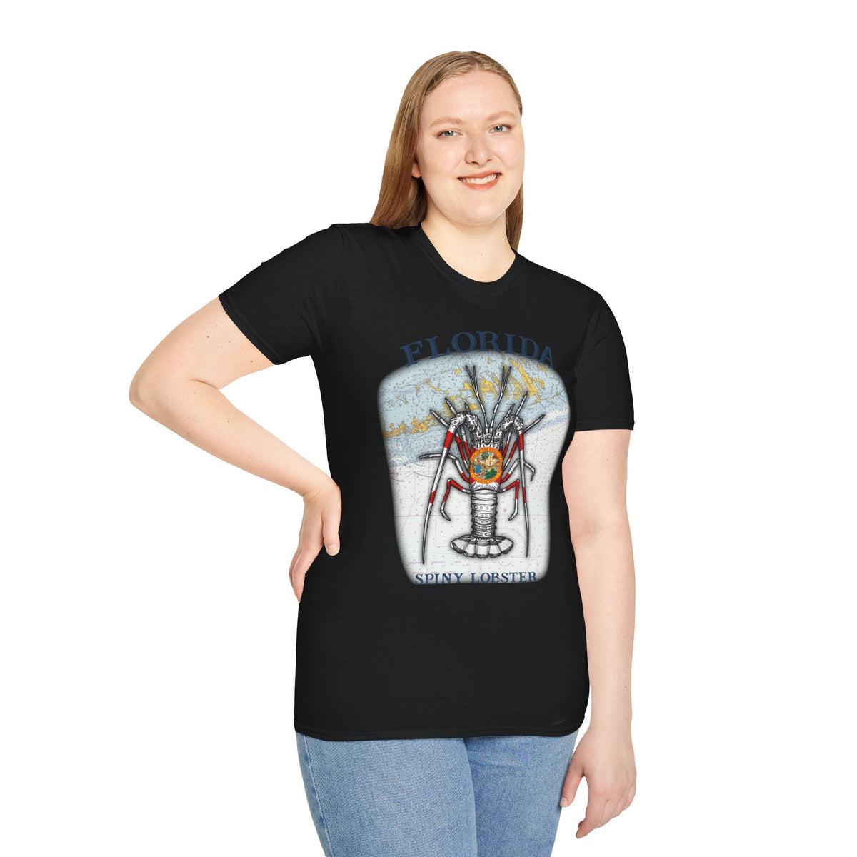 Florida Spiny Lobster Unisex Softstyle T-Shirt, Beachwear, Casual Tee, Seafood Lover Gift, Summer Outing Shirt - Get Tight Gear