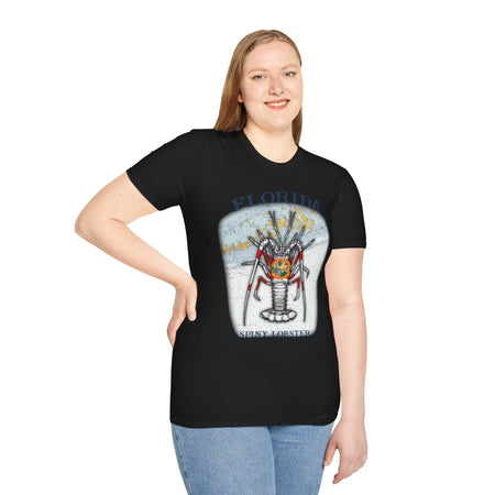 Florida Spiny Lobster Unisex Softstyle T-Shirt, Beachwear, Casual Tee, Seafood Lover Gift, Summer Outing Shirt - Get Tight Gear