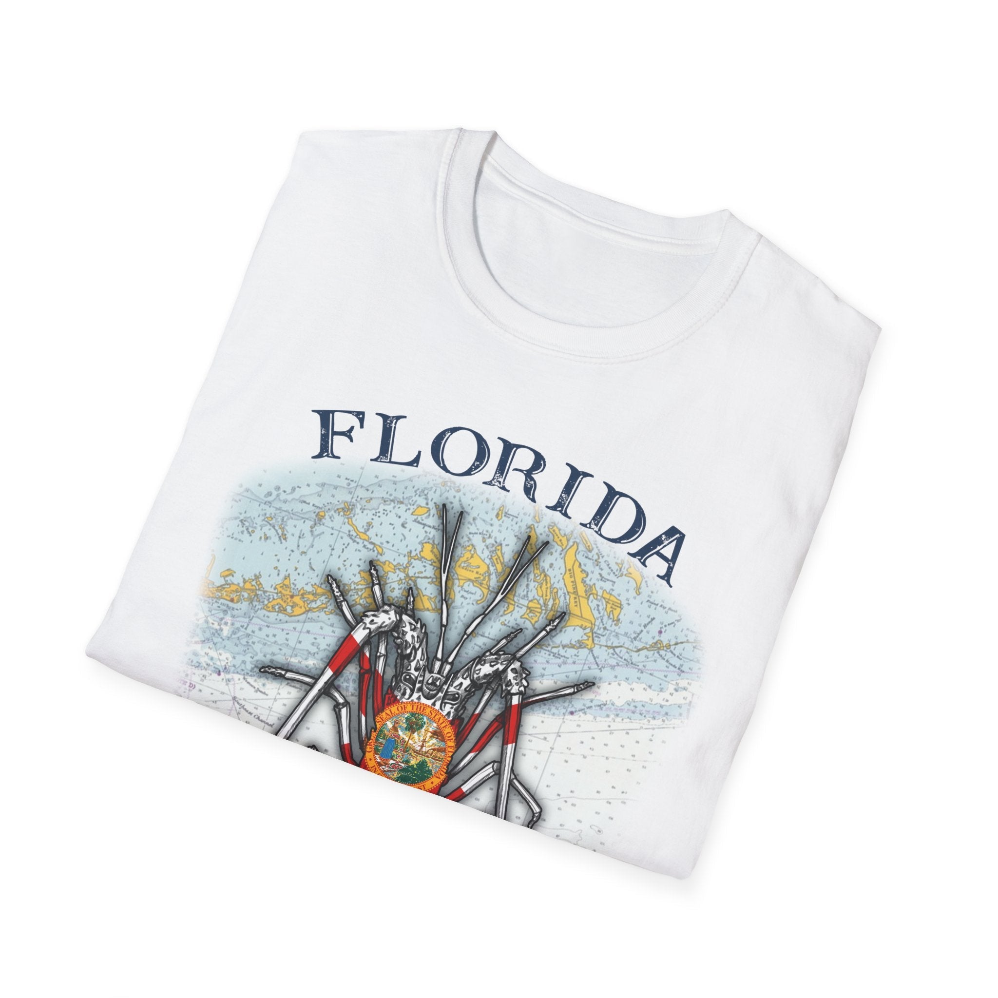 Florida Spiny Lobster Unisex Softstyle T-Shirt, Beachwear, Casual Tee, Seafood Lover Gift, Summer Outing Shirt - Get Tight Gear