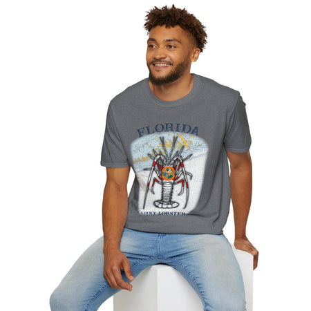Florida Spiny Lobster Unisex Softstyle T-Shirt, Beachwear, Casual Tee, Seafood Lover Gift, Summer Outing Shirt - Get Tight Gear