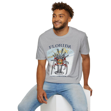 Florida Spiny Lobster Unisex Softstyle T-Shirt, Beachwear, Casual Tee, Seafood Lover Gift, Summer Outing Shirt - Get Tight Gear