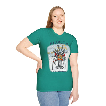 Florida Spiny Lobster Unisex Softstyle T-Shirt, Beachwear, Casual Tee, Seafood Lover Gift, Summer Outing Shirt - Get Tight Gear