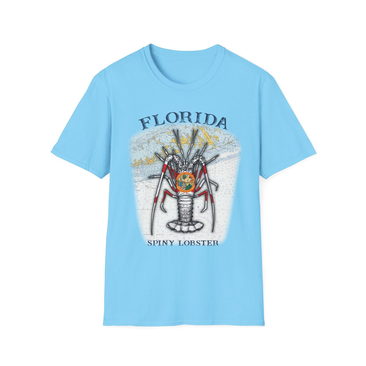 Florida Spiny Lobster Unisex Softstyle T-Shirt, Beachwear, Casual Tee, Seafood Lover Gift, Summer Outing Shirt - Get Tight Gear