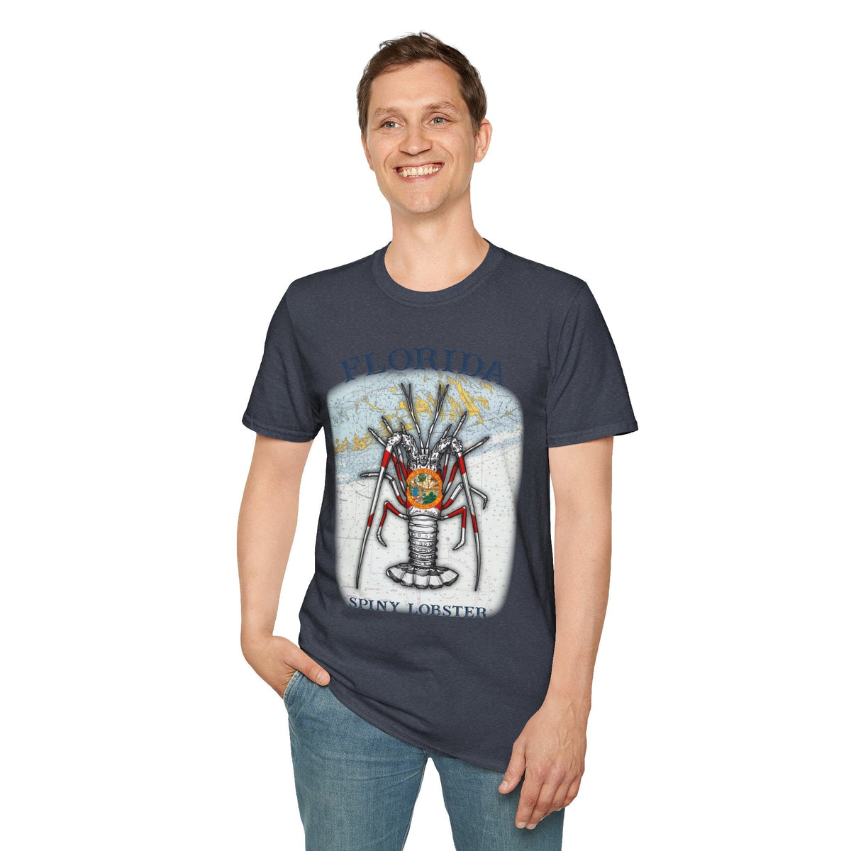 Florida Spiny Lobster Unisex Softstyle T-Shirt, Beachwear, Casual Tee, Seafood Lover Gift, Summer Outing Shirt - Get Tight Gear