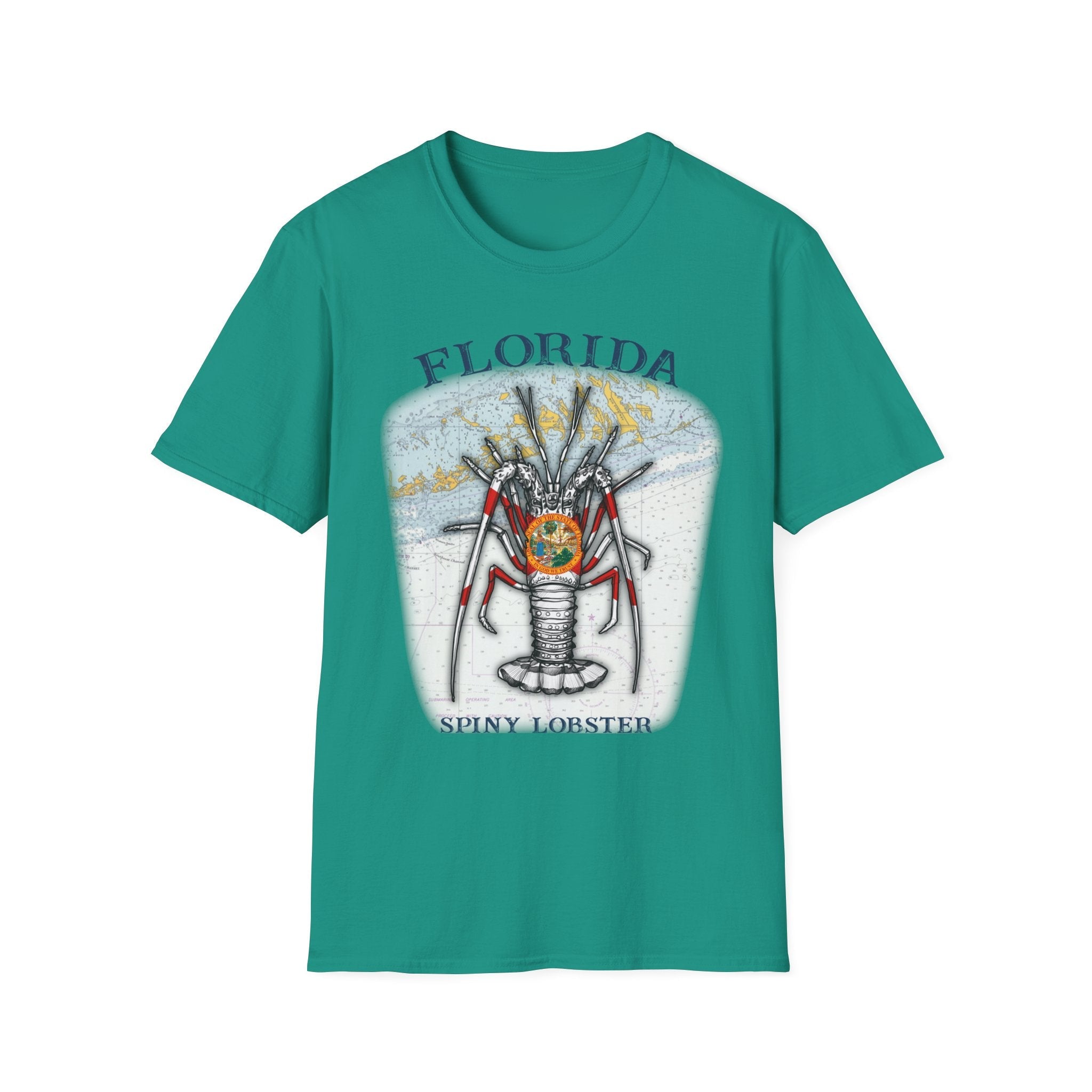 Florida Spiny Lobster Unisex Softstyle T-Shirt, Beachwear, Casual Tee, Seafood Lover Gift, Summer Outing Shirt - Get Tight Gear