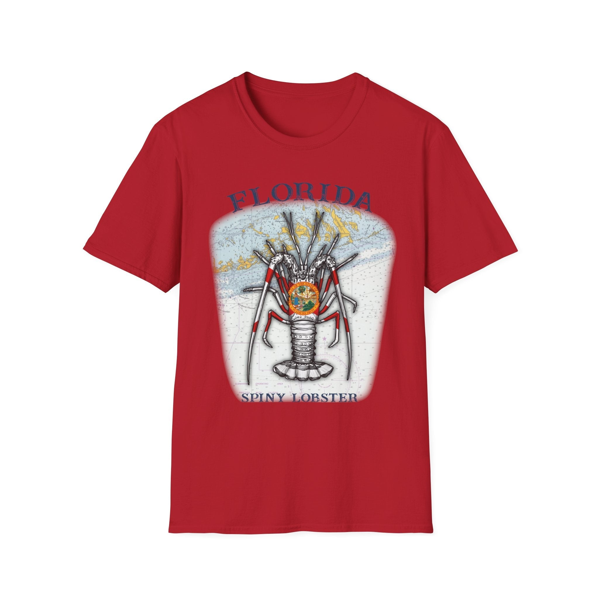 Florida Spiny Lobster Unisex Softstyle T-Shirt, Beachwear, Casual Tee, Seafood Lover Gift, Summer Outing Shirt - Get Tight Gear