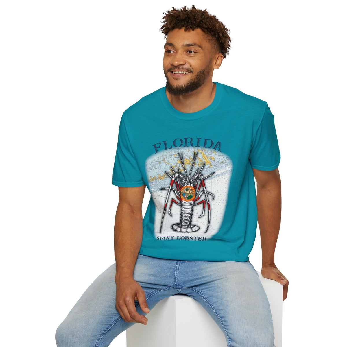 Florida Spiny Lobster Unisex Softstyle T-Shirt, Beachwear, Casual Tee, Seafood Lover Gift, Summer Outing Shirt - Get Tight Gear