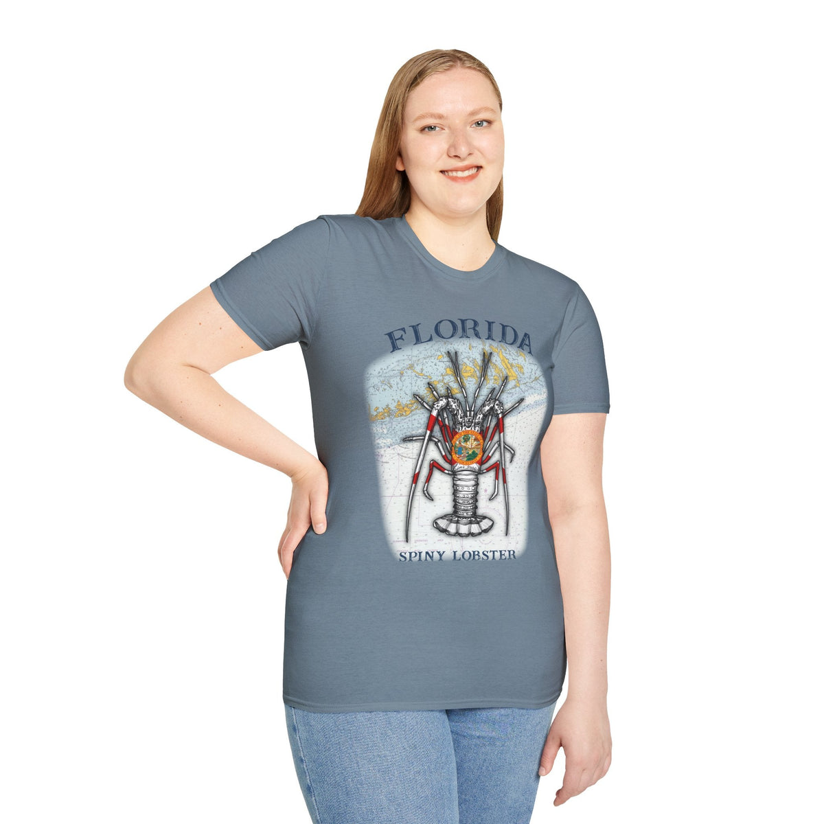 Florida Spiny Lobster Unisex Softstyle T-Shirt, Beachwear, Casual Tee, Seafood Lover Gift, Summer Outing Shirt - Get Tight Gear