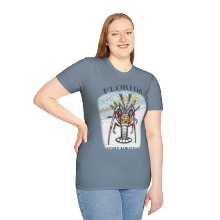 Florida Spiny Lobster Unisex Softstyle T-Shirt, Beachwear, Casual Tee, Seafood Lover Gift, Summer Outing Shirt - Get Tight Gear