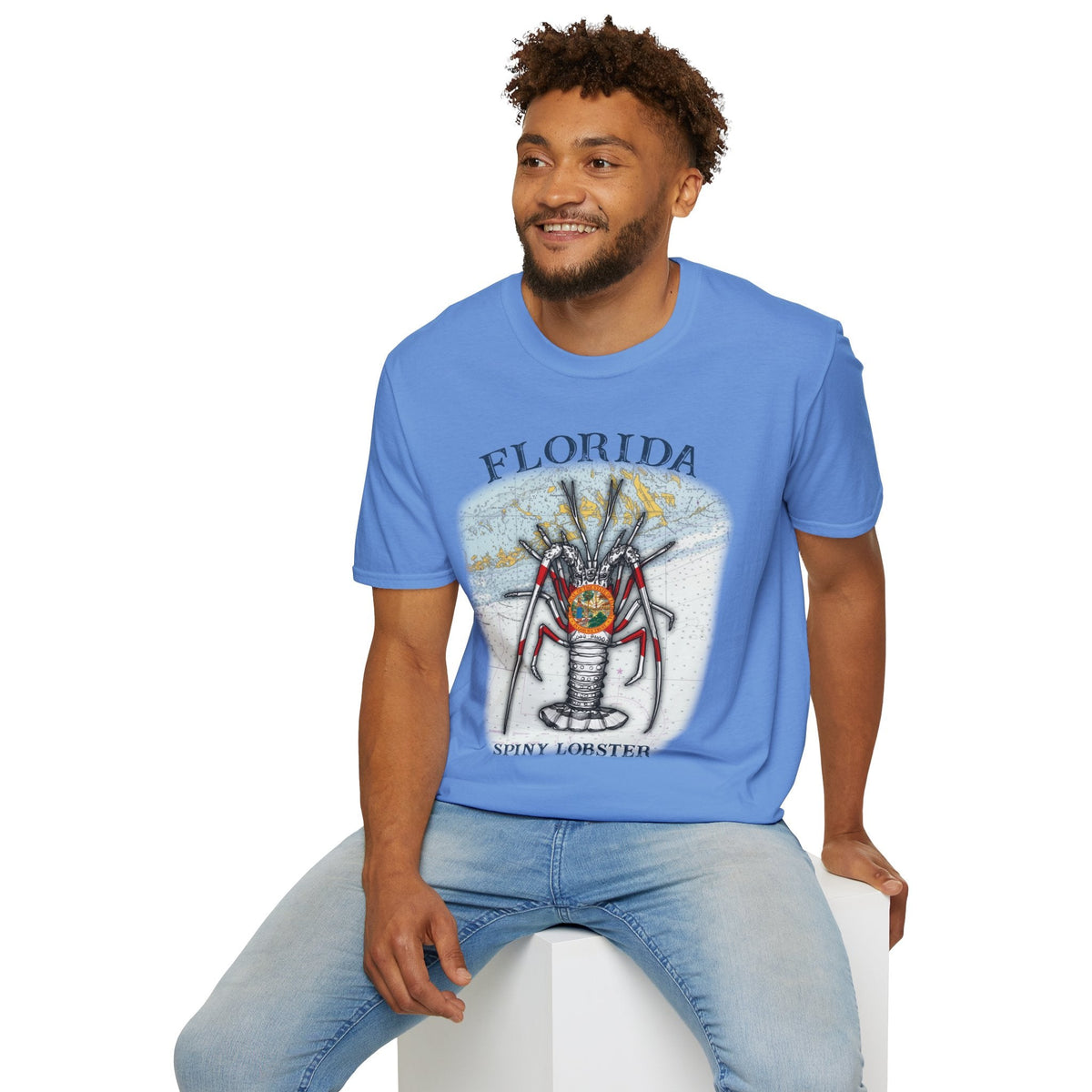 Florida Spiny Lobster Unisex Softstyle T-Shirt, Beachwear, Casual Tee, Seafood Lover Gift, Summer Outing Shirt - Get Tight Gear