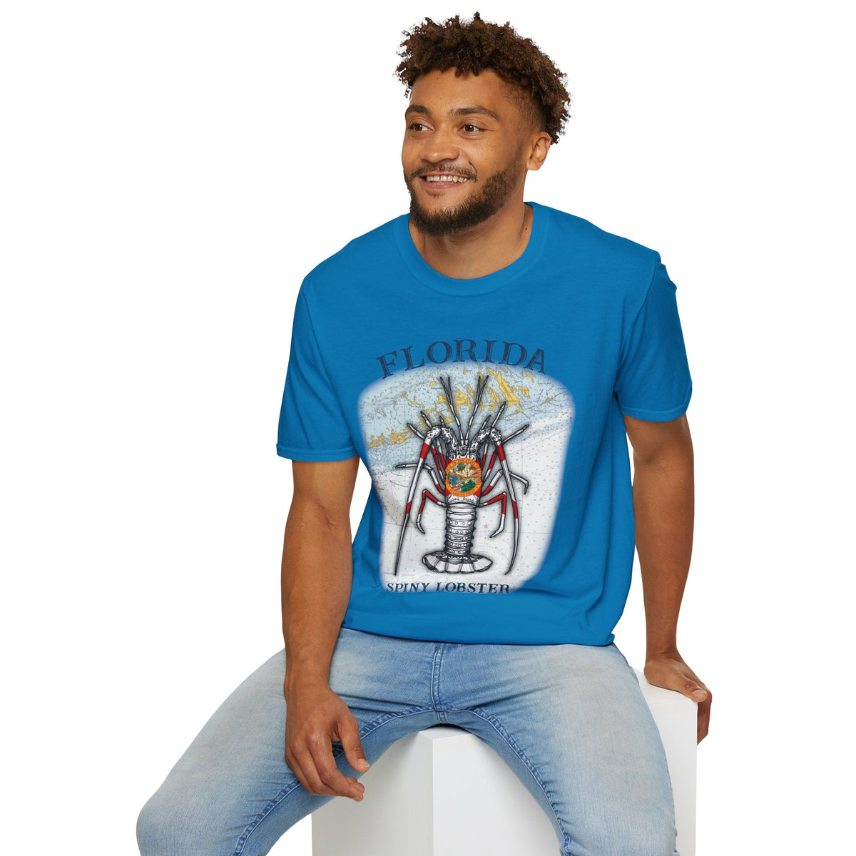 Florida Spiny Lobster Unisex Softstyle T-Shirt, Beachwear, Casual Tee, Seafood Lover Gift, Summer Outing Shirt - Get Tight Gear