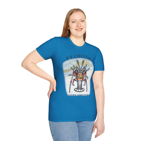Florida Spiny Lobster Unisex Softstyle T-Shirt, Beachwear, Casual Tee, Seafood Lover Gift, Summer Outing Shirt - Get Tight Gear