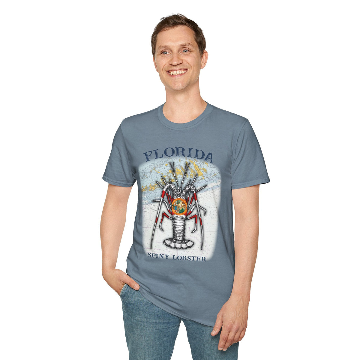 Florida Spiny Lobster Unisex Softstyle T-Shirt, Beachwear, Casual Tee, Seafood Lover Gift, Summer Outing Shirt - Get Tight Gear