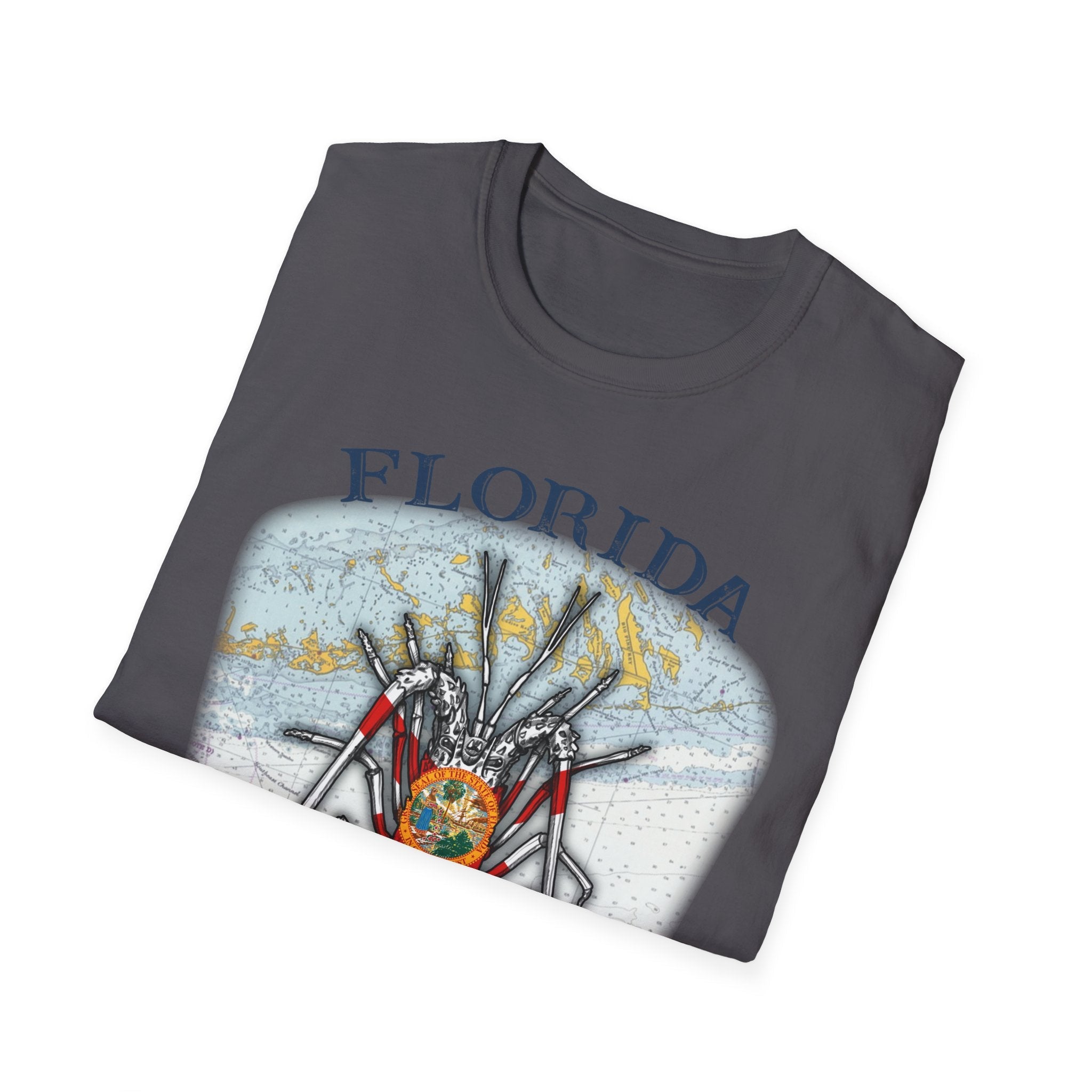 Florida Spiny Lobster Unisex Softstyle T-Shirt, Beachwear, Casual Tee, Seafood Lover Gift, Summer Outing Shirt - Get Tight Gear