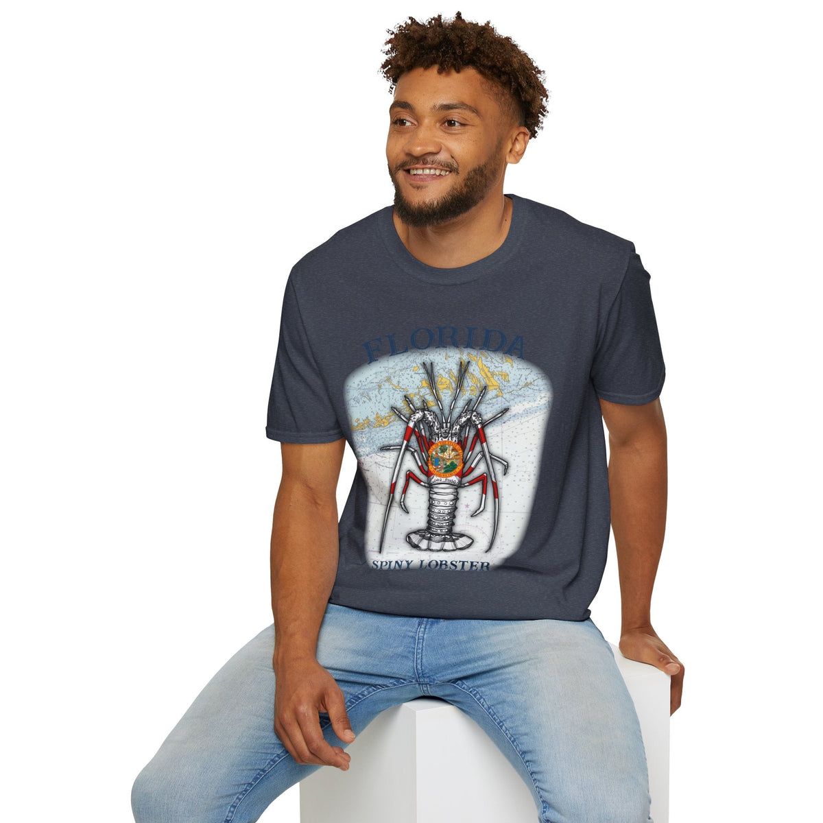Florida Spiny Lobster Unisex Softstyle T-Shirt, Beachwear, Casual Tee, Seafood Lover Gift, Summer Outing Shirt - Get Tight Gear