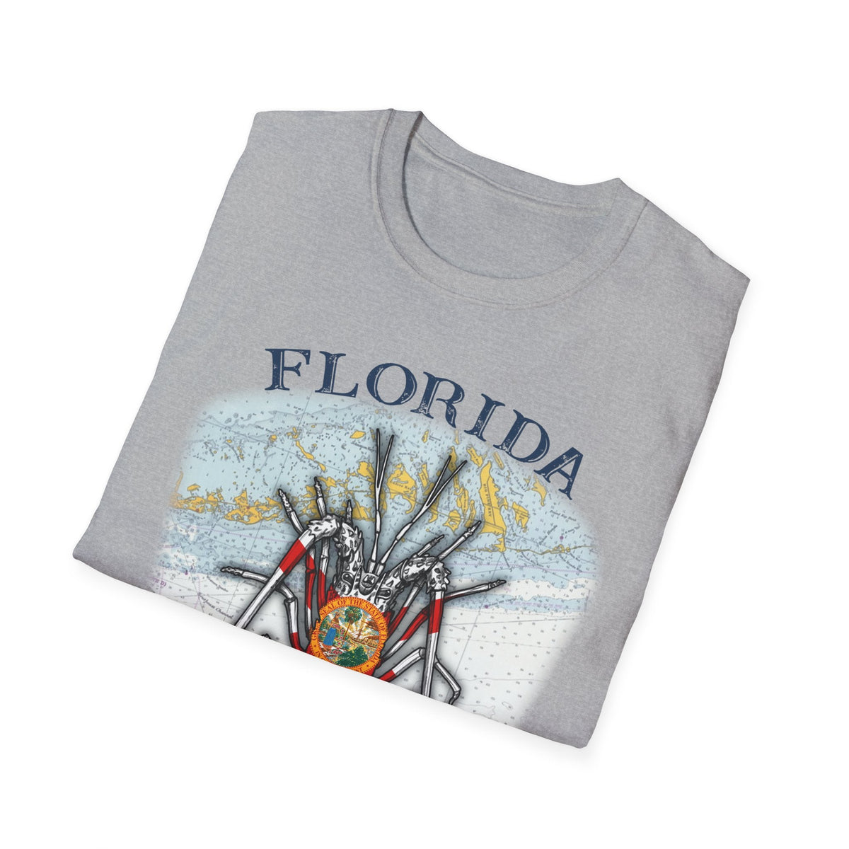Florida Spiny Lobster Unisex Softstyle T-Shirt, Beachwear, Casual Tee, Seafood Lover Gift, Summer Outing Shirt - Get Tight Gear