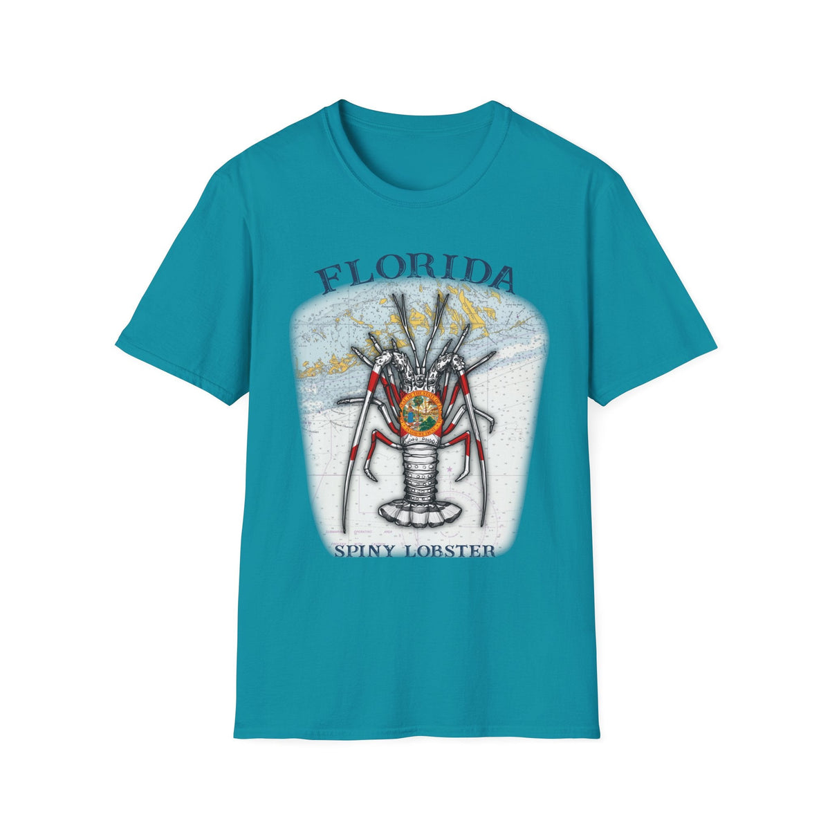 Florida Spiny Lobster Unisex Softstyle T-Shirt, Beachwear, Casual Tee, Seafood Lover Gift, Summer Outing Shirt - Get Tight Gear