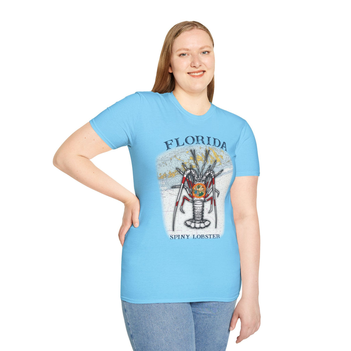 Florida Spiny Lobster Unisex Softstyle T-Shirt, Beachwear, Casual Tee, Seafood Lover Gift, Summer Outing Shirt - Get Tight Gear