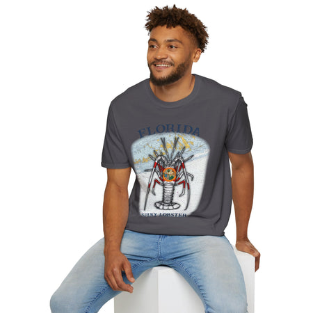 Florida Spiny Lobster Unisex Softstyle T-Shirt, Beachwear, Casual Tee, Seafood Lover Gift, Summer Outing Shirt - Get Tight Gear