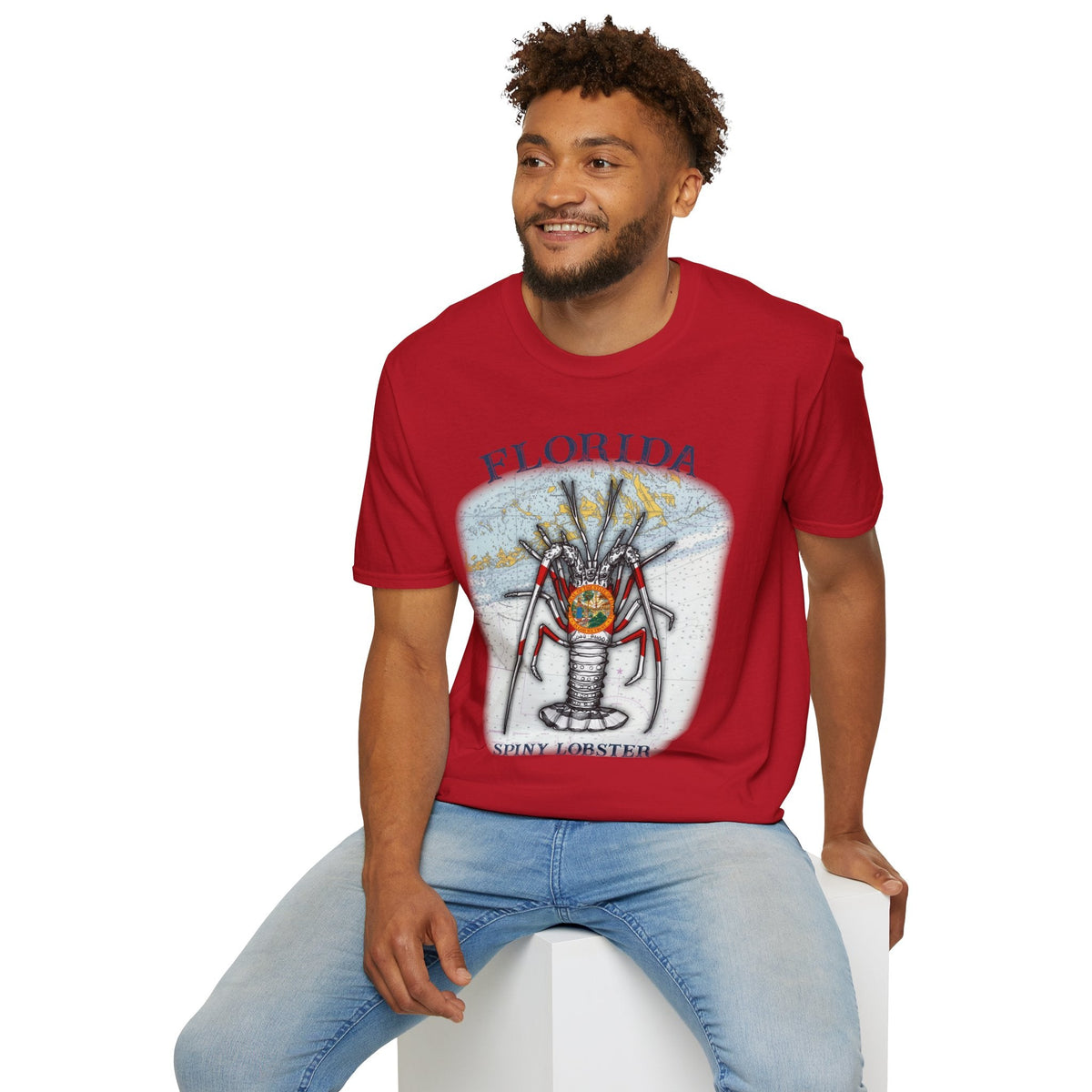 Florida Spiny Lobster Unisex Softstyle T-Shirt, Beachwear, Casual Tee, Seafood Lover Gift, Summer Outing Shirt - Get Tight Gear