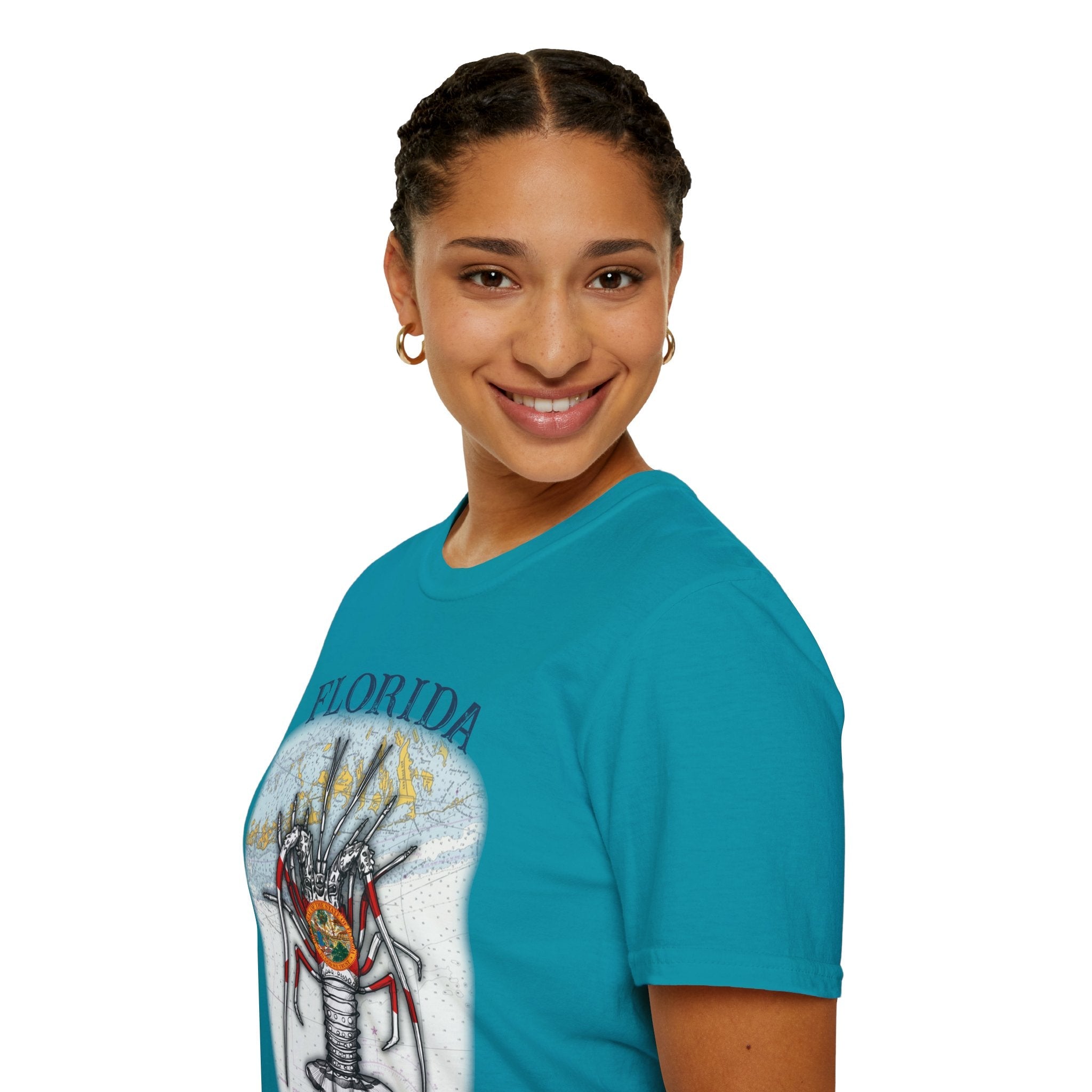 Florida Spiny Lobster Unisex Softstyle T-Shirt, Beachwear, Casual Tee, Seafood Lover Gift, Summer Outing Shirt - Get Tight Gear
