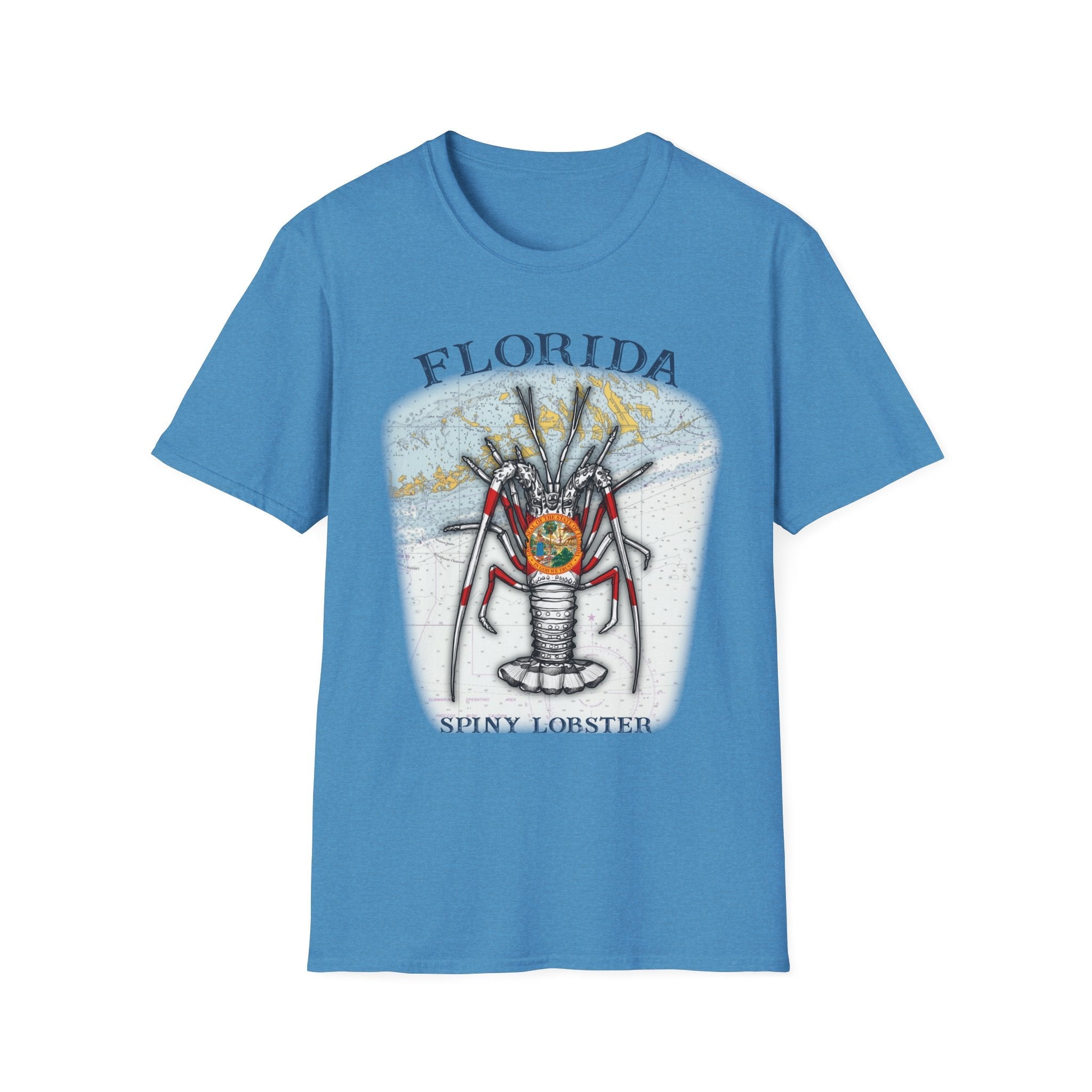 Florida Spiny Lobster Unisex Softstyle T-Shirt, Beachwear, Casual Tee, Seafood Lover Gift, Summer Outing Shirt - Get Tight Gear