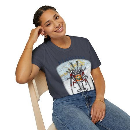 Florida Spiny Lobster Unisex Softstyle T-Shirt, Beachwear, Casual Tee, Seafood Lover Gift, Summer Outing Shirt - Get Tight Gear