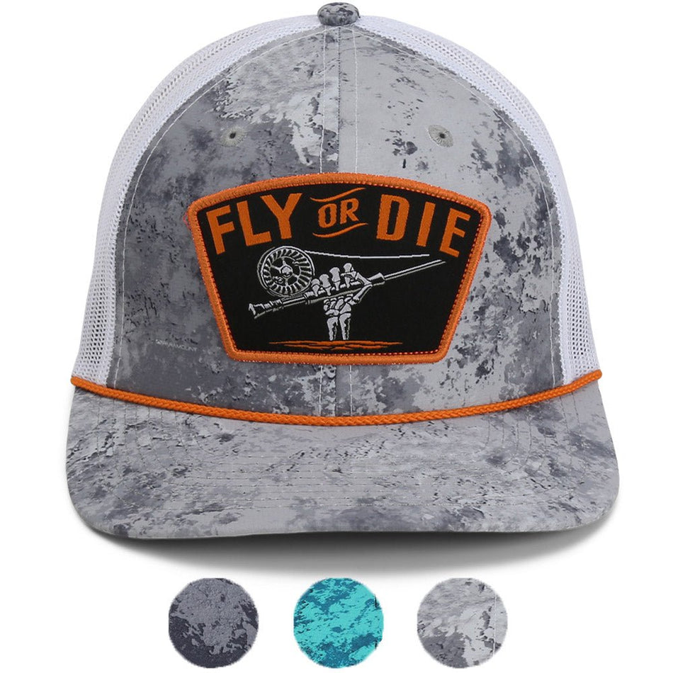Fly or Die Hat Fly Fishing Mesh Back Rope Cap - Get Tight Gear