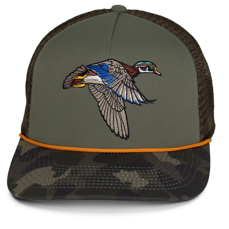Flying Wood Duck 5 - Panel Trucker Hat - Get Tight Gear