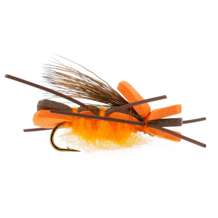 Foam Hopper Fly Fishing Flies Assortment - 12 Flies - 2 Each of 6 Grasshopper Dropper Hopper with Fly Box - Get Tight Gear