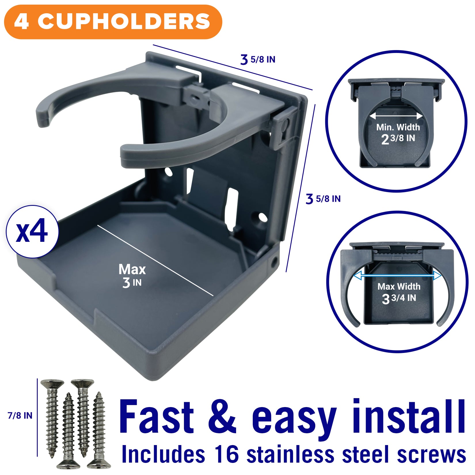 Folding Boat Cup Holder 4PCs - Get Tight Gear