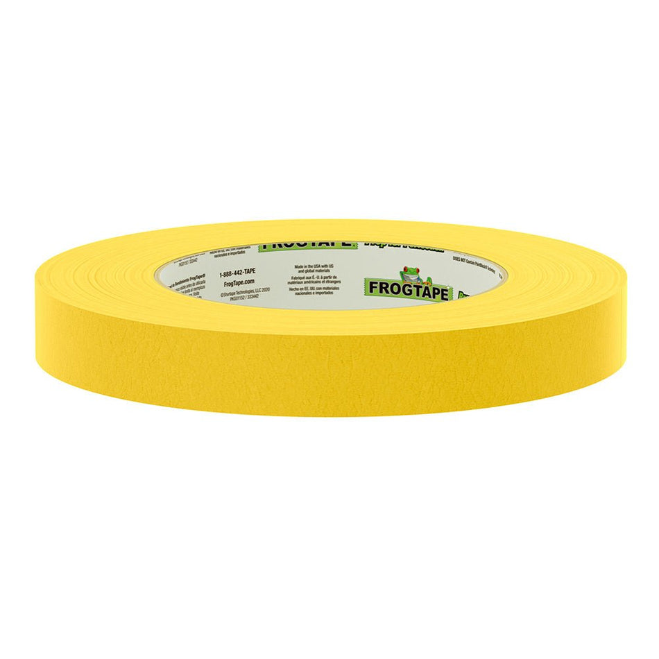 FrogTape CP 225 Medium - High Adhesion Masking Tape - 18MM x 55M x 12 - Pack - Gold - Rated f/225F - Get Tight Gear