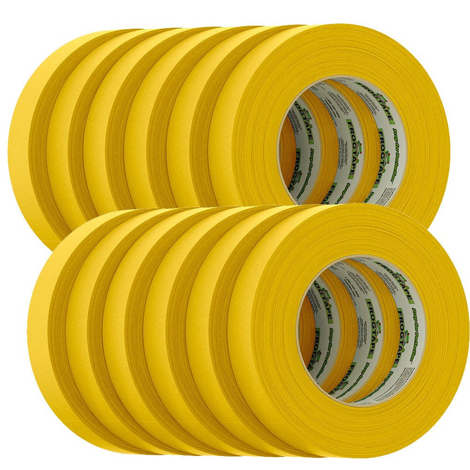 FrogTape CP 225 Medium - High Adhesion Masking Tape - 24MM x 55M x 12 - Pack - Gold - Rated f/225F - Get Tight Gear