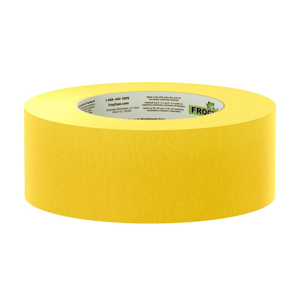 FrogTape CP 225 Medium - High Adhesion Masking Tape - 48MM x 55M x 6 - Pack - Gold - Rated f/225F - Get Tight Gear