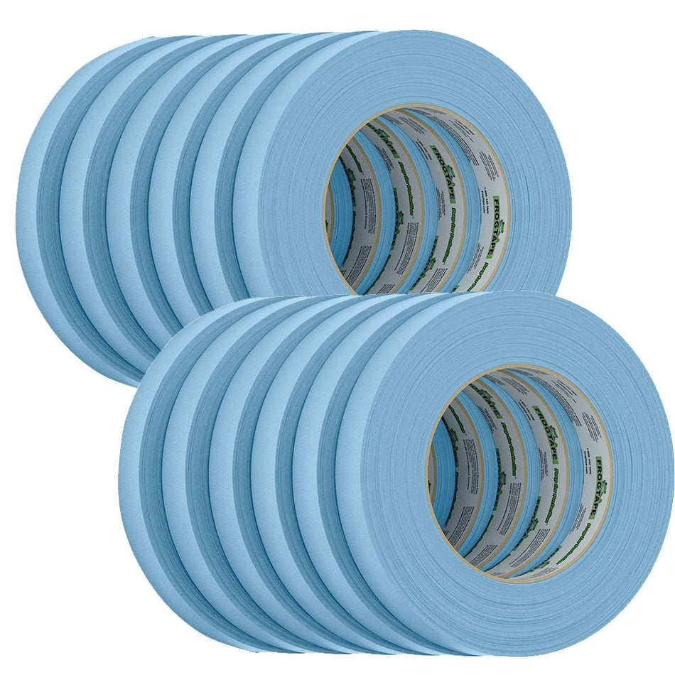 FrogTape CP 250 Medium - High Adhesion Masking Tape - 18MM x 55M x 12 - Pack - Light Blue - Rated f/250F - Get Tight Gear