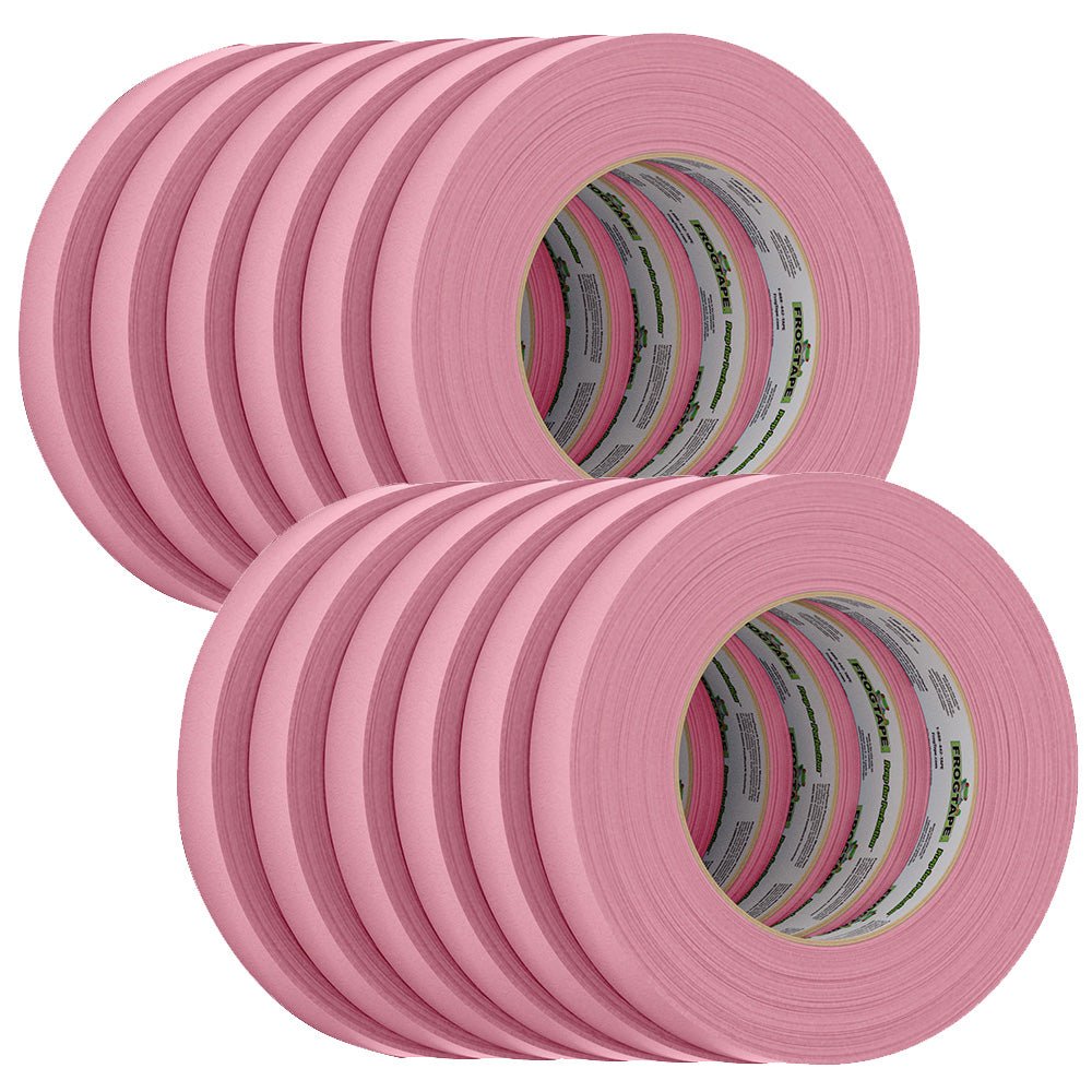 FrogTape CP 325 Medium - High Adhesion Masking Tape - 18MM x 55M x 12 - Pack - Pink - Rated f/325F - Get Tight Gear