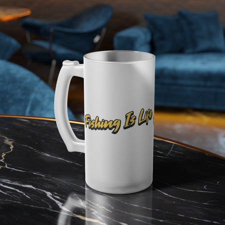 Frosted Beer Mug - ‘Fishing Is Life’ Design for Outdoor Enthusiasts - Get Tight Gear
