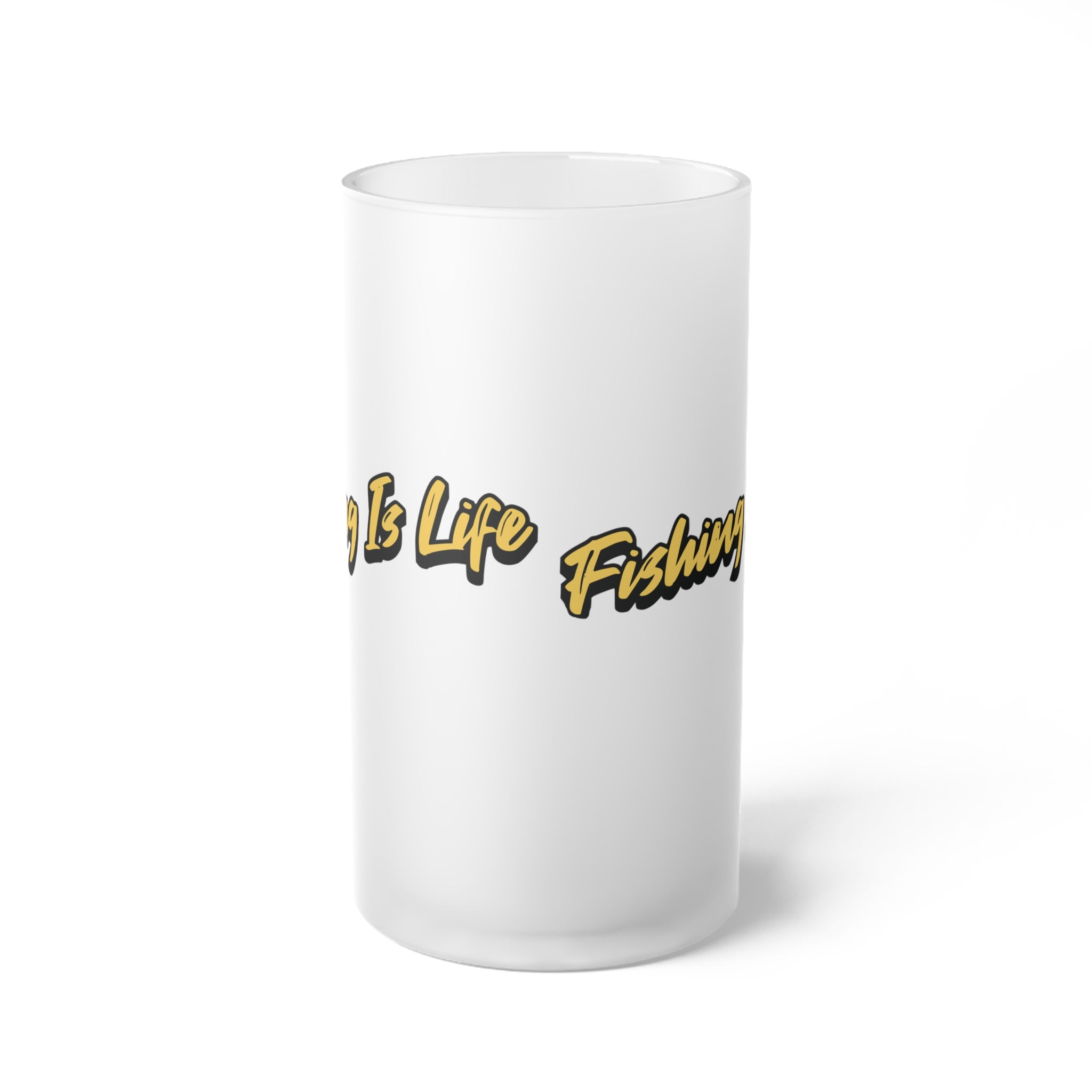 Frosted Beer Mug - ‘Fishing Is Life’ Design for Outdoor Enthusiasts - Get Tight Gear