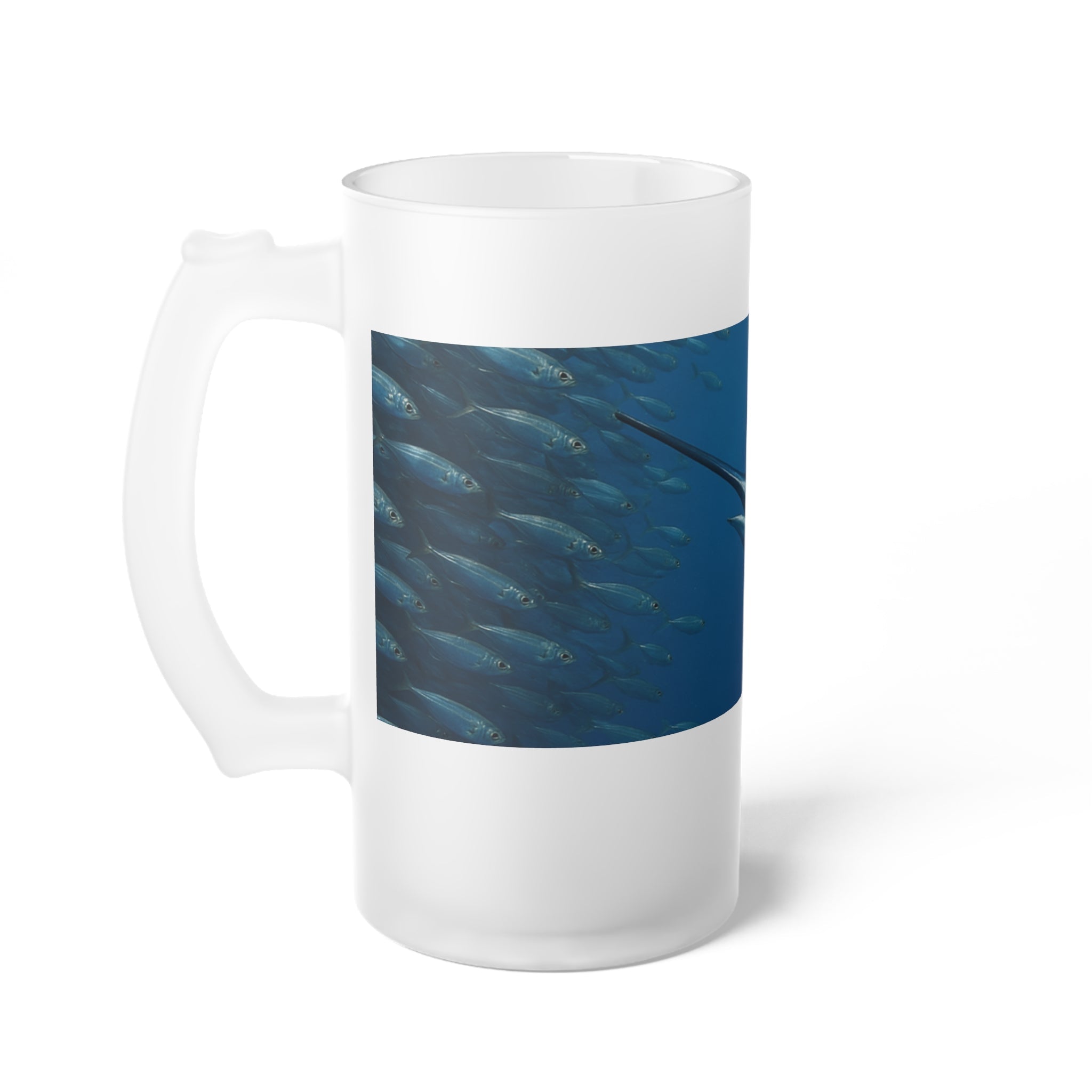 Frosted Glass Beer Mug - Blue Marlin Design for Ocean Lovers - Get Tight Gear