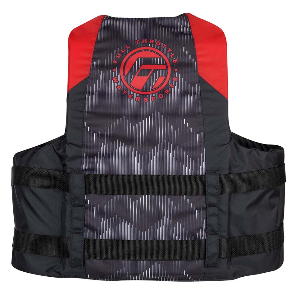 Full Throttle Adult Nylon Life Jacket - 4XL/7XL - Red/Black - Get Tight Gear